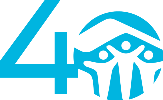 Habitat for Humanity 40th Logo Icon BRIGHT BLUE