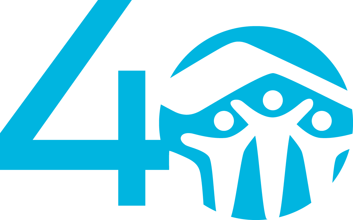Habitat for Humanity 40th Logo Icon BRIGHT BLUE